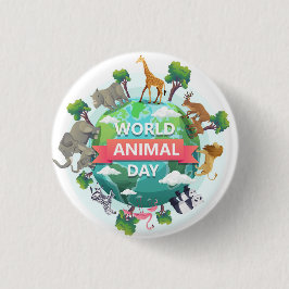 Werelddierdag Ronde Button 3,2 Cm