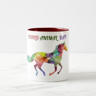 Werelddierdag Tweekleurige Koffiemok