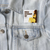 Werelddierdag Vierkante Button 5,1 Cm (In situ)