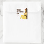 Werelddierdag Vierkante Sticker (Tas)