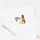 Werelddierdag Vierkante Sticker (Envelop)