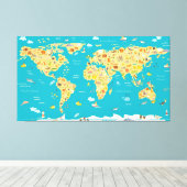 Werelddieren Canvas Afdruk (Insitu (Houten vloer))