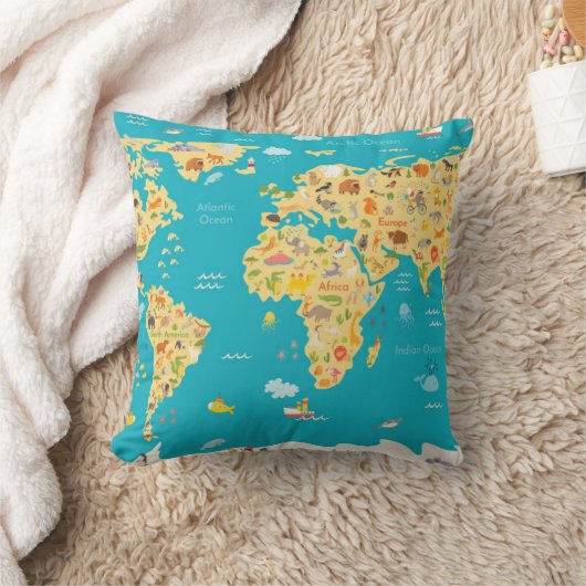 Werelddieren Kussen (Deken)