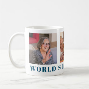 Werelden Best Oma Modern Navy Blue drie foto Koffiemok