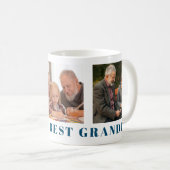 Werelden Best Opa Modern Navy Blue drie foto Koffiemok (Voorkant rechts)