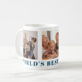 Werelden Best Opa Modern Navy Blue drie foto Koffiemok (Voorkant links)