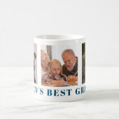 Werelden Best Opa Modern Navy Blue drie foto Koffiemok (Center)