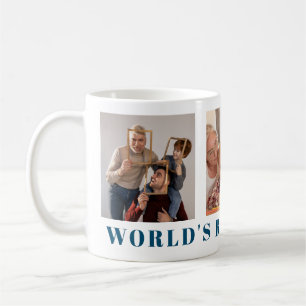 Werelden Best Opa Modern Navy Blue drie foto Koffiemok