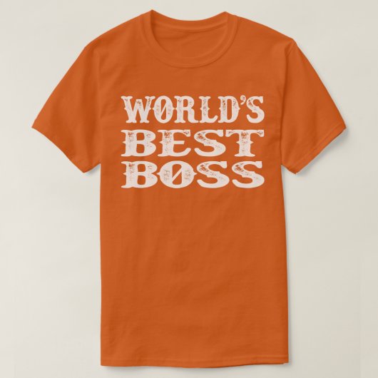 Werelden Beste baas  witte tekst T-shirt (Design voorkant)