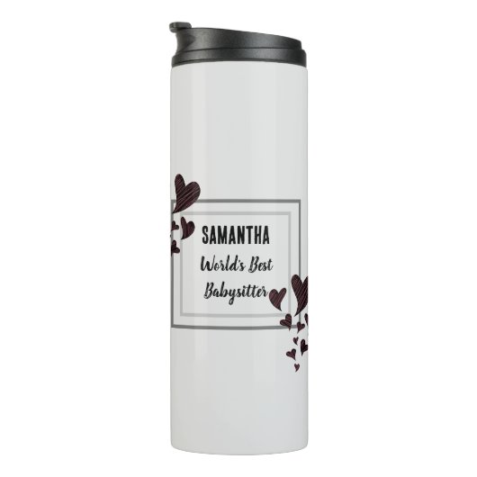 Werelden Beste Babysitter Harten Kinderopvang Nann Thermosbeker (Geroteerd rechts)