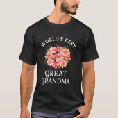 Werelden Beste Grote Oma Roze Perzik Bloem T-shirt (Voorkant)