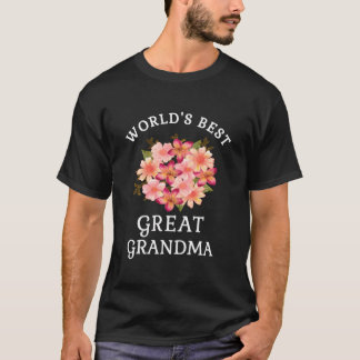 Werelden Beste Grote Oma Roze Perzik Bloem T-shirt