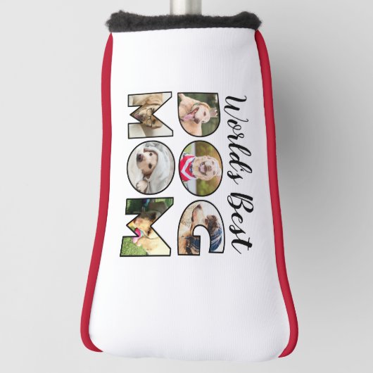 Werelden Beste Hond Moeder Quote 6 Foto Collage Golfheadcover (Draai 90)