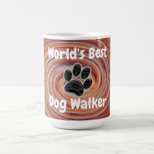 Werelden Beste Hond Walker Groovy Paw Print Puppy Koffiemok (Center)