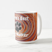 Werelden Beste Hond Walker Groovy Paw Print Puppy Koffiemok (Voorkant rechts)
