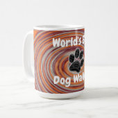 Werelden Beste Hond Walker Groovy Paw Print Puppy Koffiemok (Voorkant links)