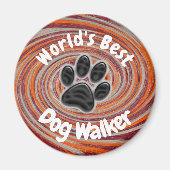 Werelden Beste Hond Walker Groovy Paw Print Puppy  Magneet (Voorkant)