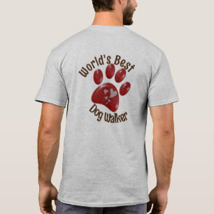 Werelden Beste Hond Walker Pet Paw Print Puppy T-shirt