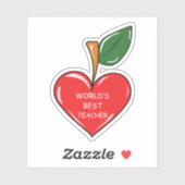 Werelden beste leraar Apple plezier Sticker (Vel)