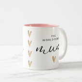 Werelden Beste Mam Met Harten Tweekleurige Koffiemok (Voorkant rechts)