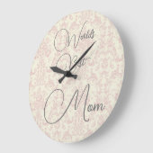 Werelden Beste Mama Roze Damast Wall Clock Grote Klok (Hoek)