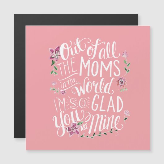 Werelden Beste Mama Roze Magnetische Groet (Voorkant / Achterkant)