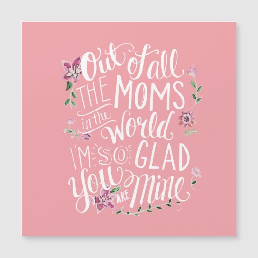 Werelden Beste Mama Roze Magnetische Groet (Voorkant)