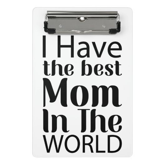 Werelden Beste Moeder Elegant Zwart-wit Script Mini Klembord (Voorkant)