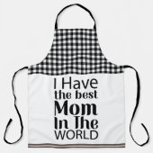 Werelden Beste Moeder Elegant Zwart-wit Script Schort (Voorkant)