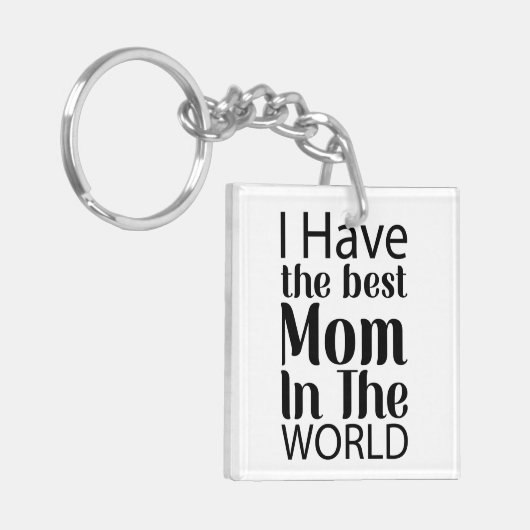 Werelden Beste Moeder Elegant Zwart-wit Script Sleutelhanger (Voorkant Links)