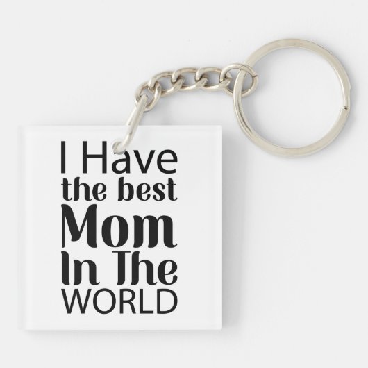 Werelden Beste Moeder Elegant Zwart-wit Script Sleutelhanger (Achterkant)