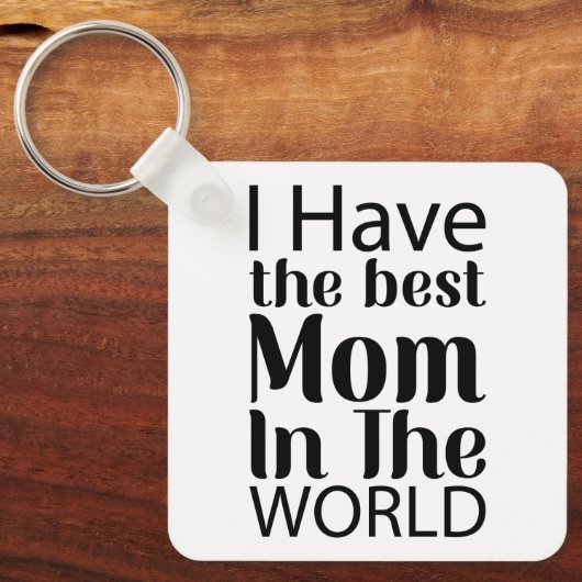 Werelden Beste Moeder Elegant Zwart-wit Script Sleutelhanger (Voorkant)