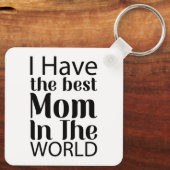 Werelden Beste Moeder Elegant Zwart-wit Script Sleutelhanger (Achterkant)