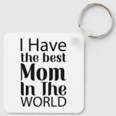 Werelden Beste Moeder Elegant Zwart-wit Script Sleutelhanger (Achterkant)