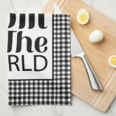 Werelden Beste Moeder Elegant Zwart-wit Script Theedoek (Quarter Fold)