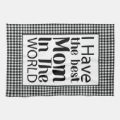 Werelden Beste Moeder Elegant Zwart-wit Script Theedoek (Horizontaal)