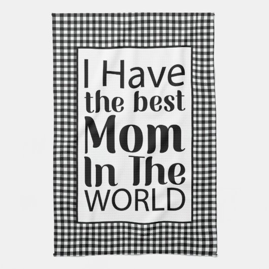 Werelden Beste Moeder Elegant Zwart-wit Script Theedoek (Verticaal)