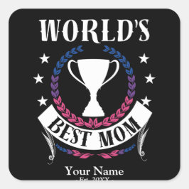 Werelden Beste Moeder Moederdag Biseksuele Vlagkle Vierkante Sticker