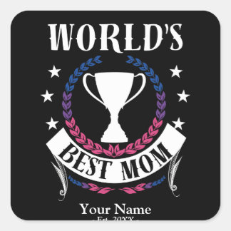 Werelden Beste Moeder Moederdag Biseksuele Vlagkle Vierkante Sticker