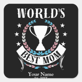 Werelden Beste Moeder Moederdag Trans vlag kleuren Vierkante Sticker