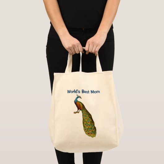 Werelden Beste Moeder Peacock Canvas tas (Voorkant (product))