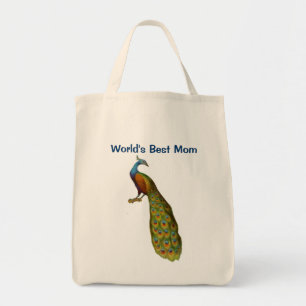 Werelden Beste Moeder Peacock Canvas tas