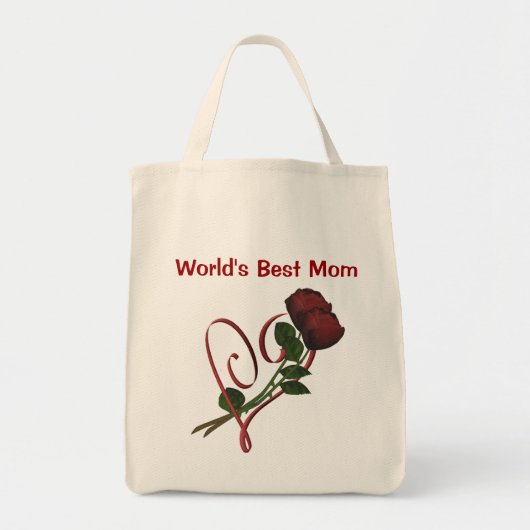 Werelden Beste Moeder Rode Rozen Hart Tote Bag (Voorkant)