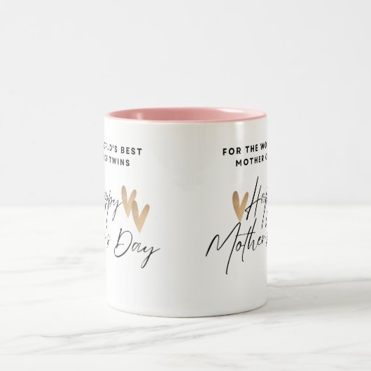 Werelden beste moeder van tweeling-Moederdag Tweekleurige Koffiemok (Center)