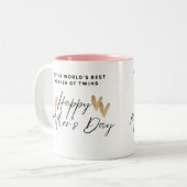 Werelden beste moeder van tweeling-Moederdag Tweekleurige Koffiemok (Voorkant links)