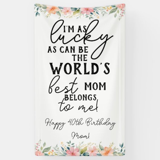 Werelden Beste Moeder Verjaardagsbanner 90th, 80th Spandoek (Verticaal)