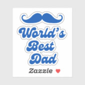 Werelden Beste Pap, Retro Stijlvolle Blauwe Vaders Sticker (Vel)