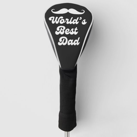 Werelden Beste Pap, Retro Vaders Dag Zwart & Wit Golfheadcover (Voorkant)