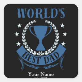 Werelden Beste Papa Beste Vaderdag of Verjaardagsc Vierkante Sticker