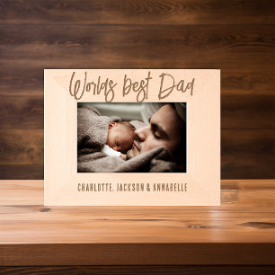 Werelden Beste Papa Houten foto Gegraveerde Lijstjes